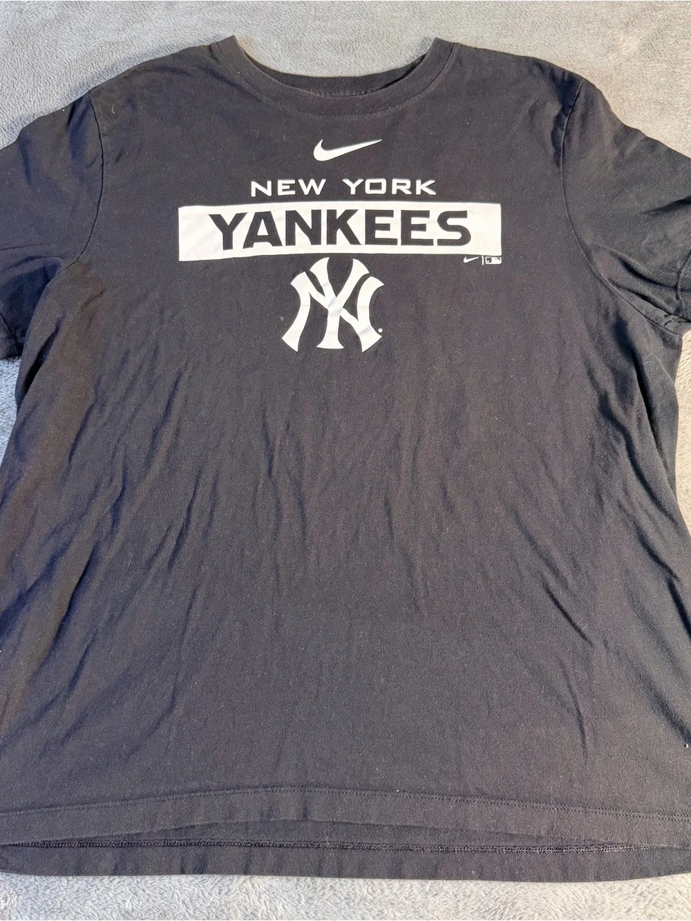 Nike MLB Yankee's Baseball Colaboration T-Shirt Black White Logo's Men's Size XL